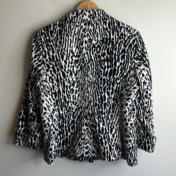 Talbots Zebra Print Blazer Jacket Womens Size 12 Preppy Academia Office Career - Picture 9 of 12